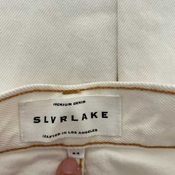 SLVRLAKE EVA wide leg  denim in Natural White - Picture 8 of 15